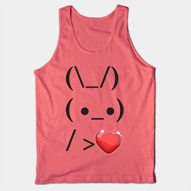 ASCII Bunny Is Holding Red Heart Rabbit Art Trend Challenge Tank Top by MintaApparel